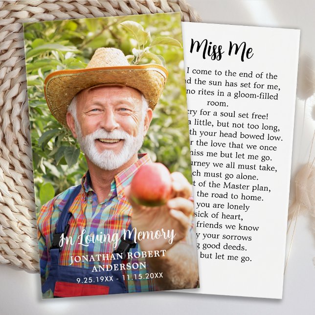 Modern Funeral Simple Photo Memorial Prayer Cards (Creator Uploaded)