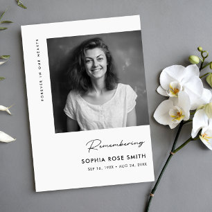 Modern Funeral Sympathy Memorial Prayer Cards