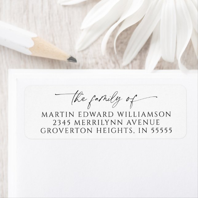 Modern Funeral The Family of Name Return Address (Insitu)