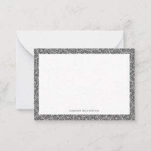 Modern Funky Black White Abstract Geometric Card