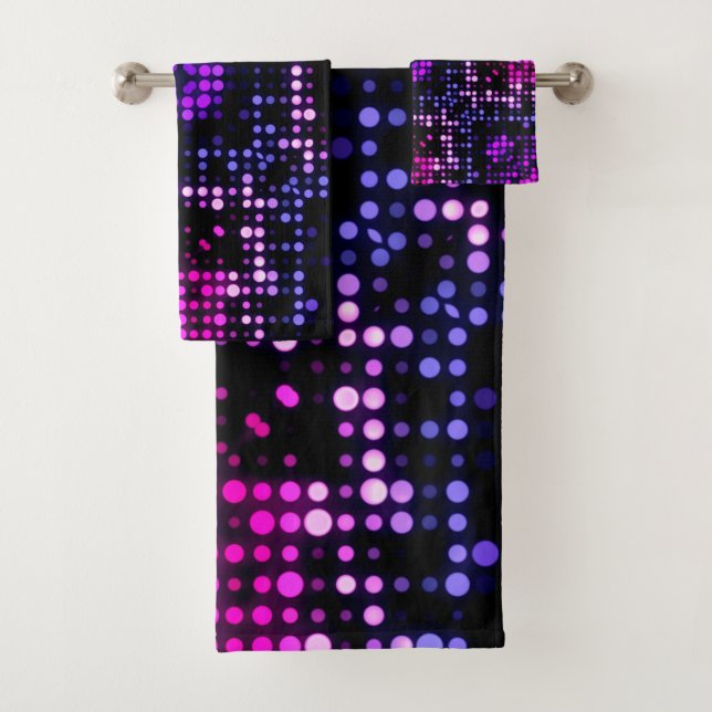 Modern Funky Colourful Polka Dots Pattern Bath Towel Set (Insitu)