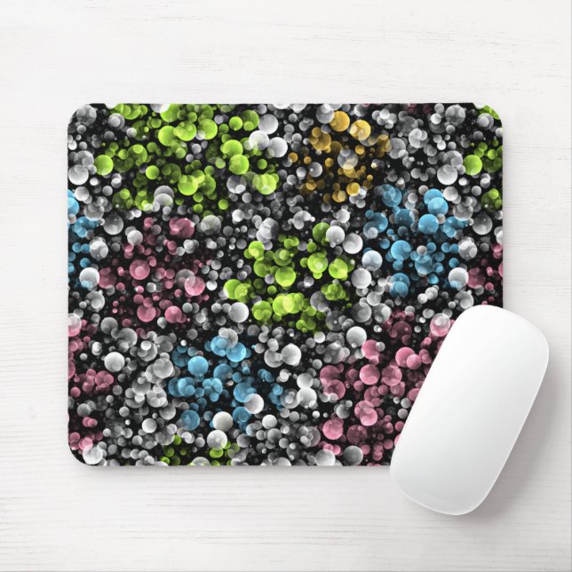 Modern Funky Colourful Retro Polka Dots Pattern Mouse Mat (With Mouse)