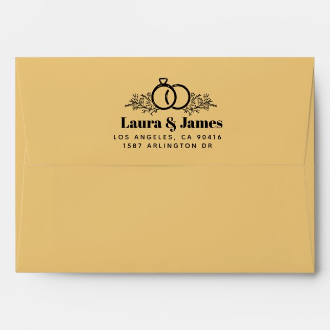 Modern funky retro colourful wedding Envelope (Back (Top Flap))