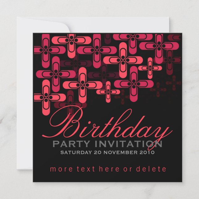 Modern Funky Stylish Party Birthday Invitations (Front)