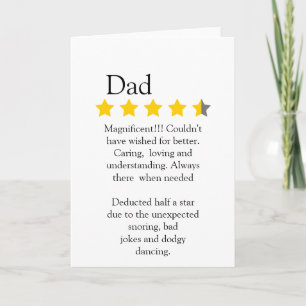 Modern Funny 4..5  Dad rating and review,  Card