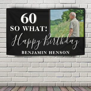 Modern Funny 60th Birthday Party Photo Banner