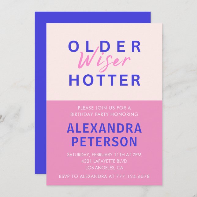 Modern Funny 87th birthday Invitation (Front/Back)