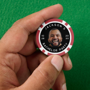 Modern Funny Bachelor Party Photo Poker Chips