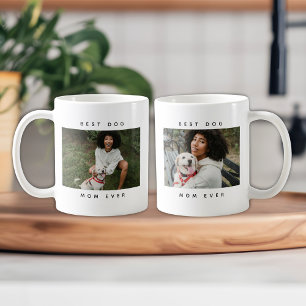 Modern Funny Best Dog Mum Ever Photo Coffee Mug