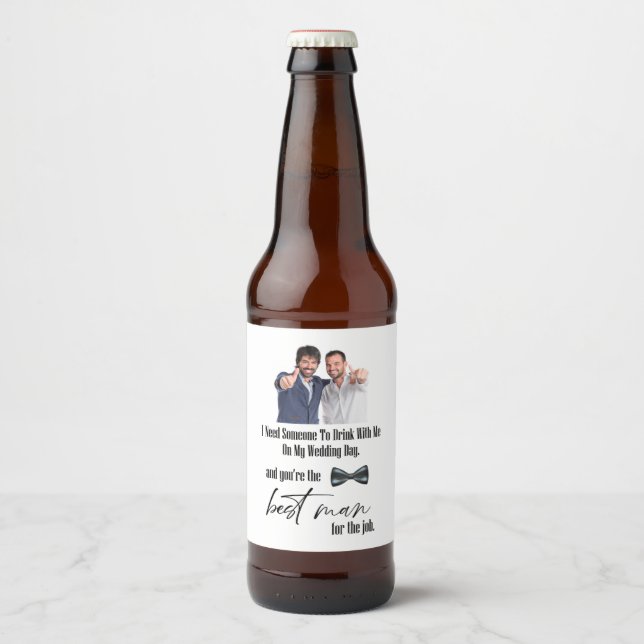 Modern Funny Best Man Proposal   Beer Bottle Label (Front)