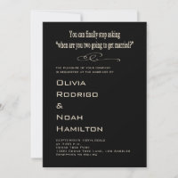 Modern Funny Black White Wedding