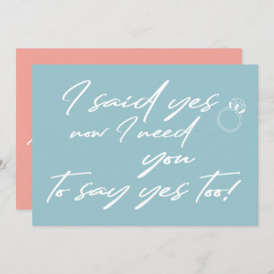 Modern funny bridesmaid typography proposal invitation