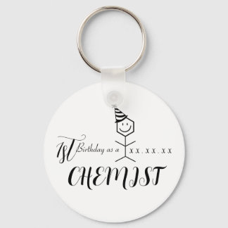 Modern Funny Chemist Pharmacist Birthday Chemistry Key Ring