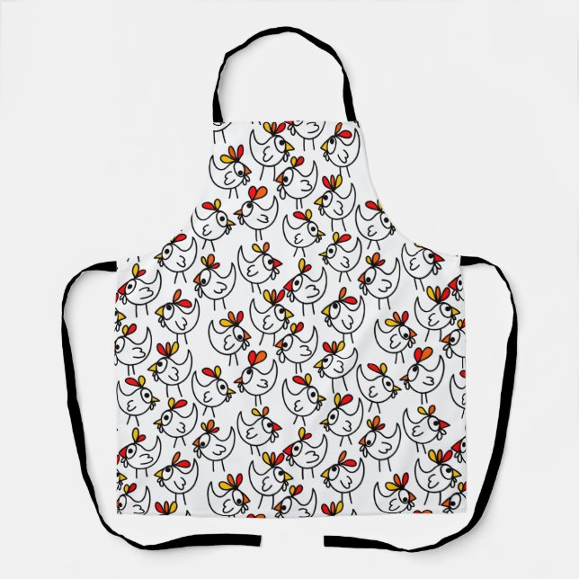 Modern Funny Chicken Apron All Over Print (Front)