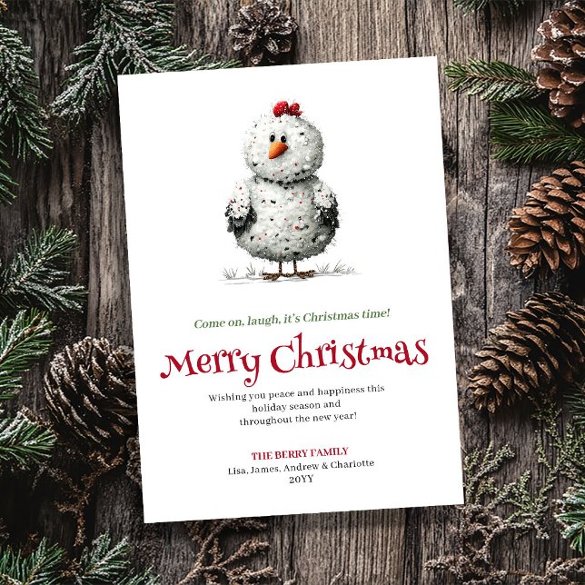 Modern Funny Chickens Holiday Greeting Card (Modern Funny Chickens Holiday Greeting Card)