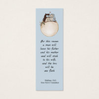 Modern Funny Couple Owls Wedding Bible Bookmark