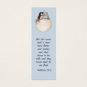 Modern Funny Couple Owls Wedding Bible Bookmark