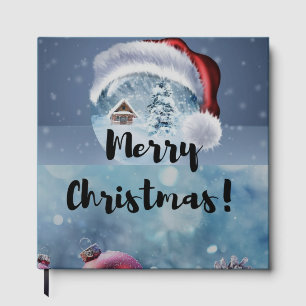 Modern funny cute Christmas reindeer Guest Book