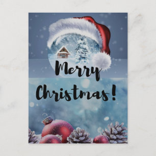 Modern funny cute Christmas reindeer Invitation Postcard