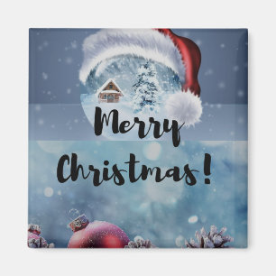Modern funny cute Christmas reindeer Magnet