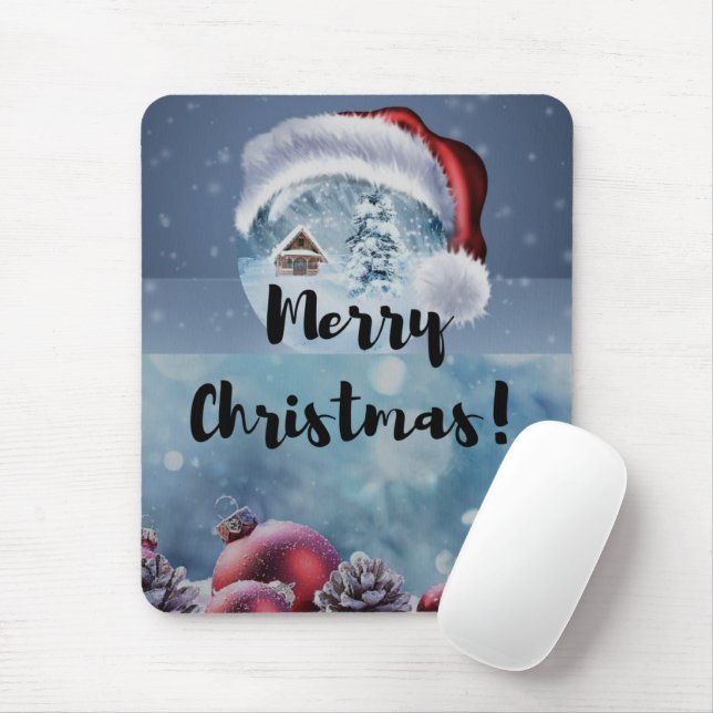 Modern funny cute Christmas reindeer      Mouse Mat (With Mouse)