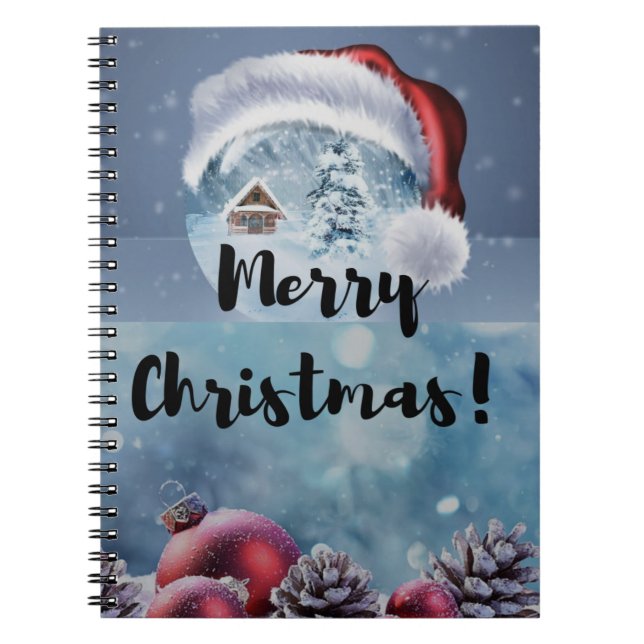 Modern funny cute Christmas reindeer      Notebook (Front)