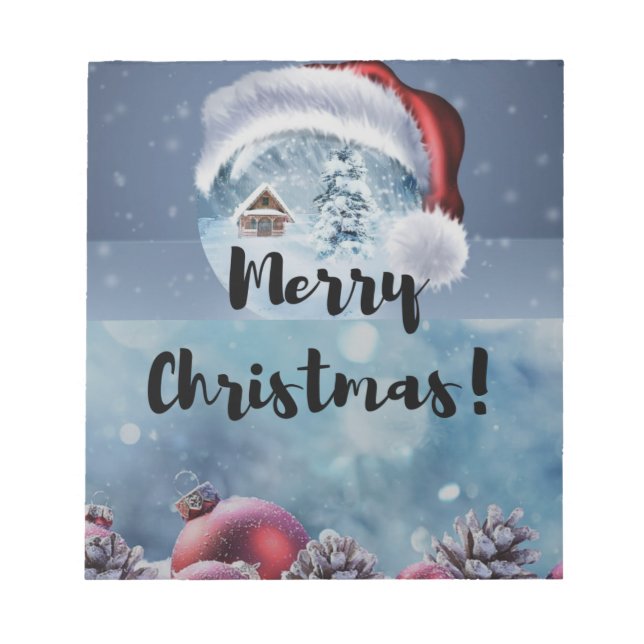 Modern funny cute Christmas reindeer      Notepad (Front)
