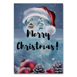 Modern funny cute Christmas reindeer      Table Number