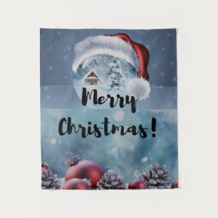 Modern funny cute Christmas reindeer Tapestry