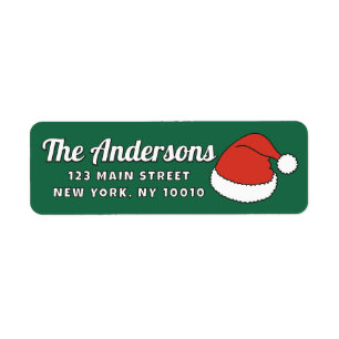 Modern Funny Cute Santa Hats Custom Return Address