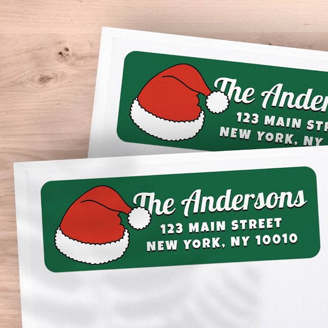 Modern Funny Cute Santa Hats Custom Return Address (Creator Uploaded)