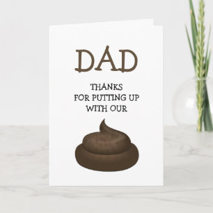 Modern Funny Dad   Poop Happy Father's Day Card