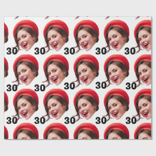 Modern Funny Face Birthday Gift  Wrapping Paper