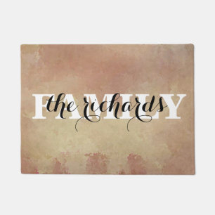 Modern Funny Family Monogram Doormat