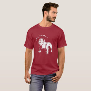 Modern Funny Full of Bull English Bulldog Print T-Shirt