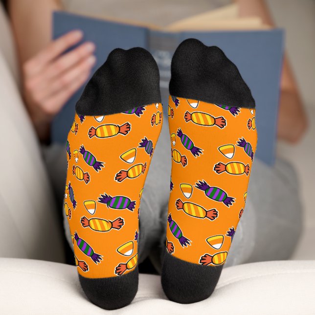 Modern Funny Halloween Candy Socks (Bottom)