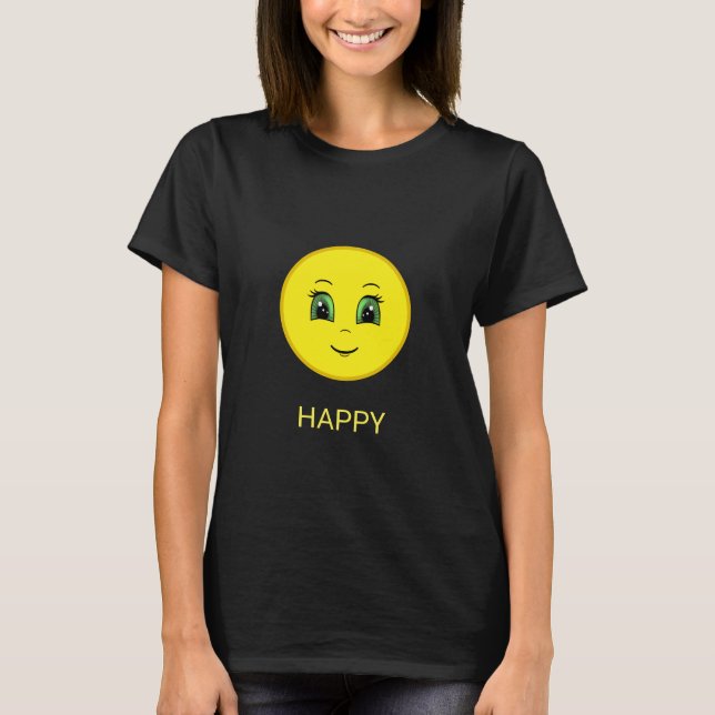 Modern Funny Happy Sun Face T-Shirt (Front)
