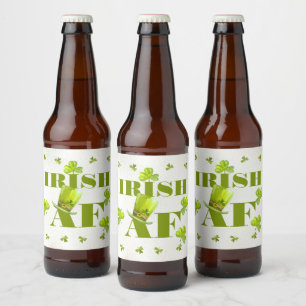 Modern Funny IRISH AF  Beer Bottle Label