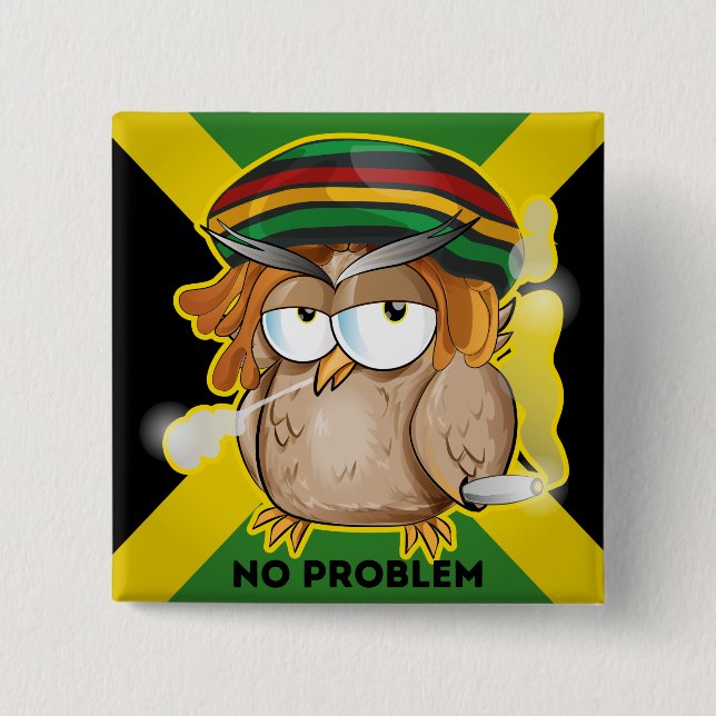 Modern Funny Jamaica No Problem 15 Cm Square Badge (Front)