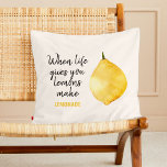 Modern Funny Lemon Yellow Quote Cushion<br><div class="desc">Modern Funny Lemon Yellow Quote</div>