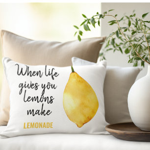 Modern Funny Lemon Yellow Quote Decorative Cushion