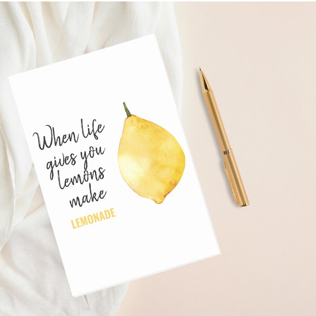 Modern Funny Lemon Yellow Quote Post-it Notes (Creator Uploaded)