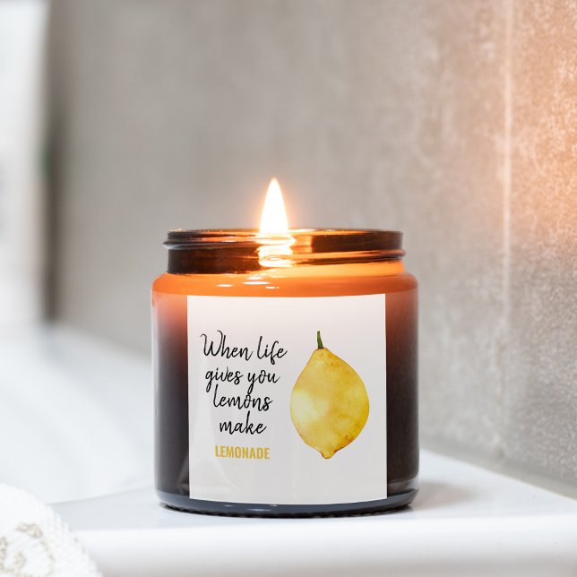 Modern Funny Lemon Yellow Quote Square Sticker (Creator Uploaded)