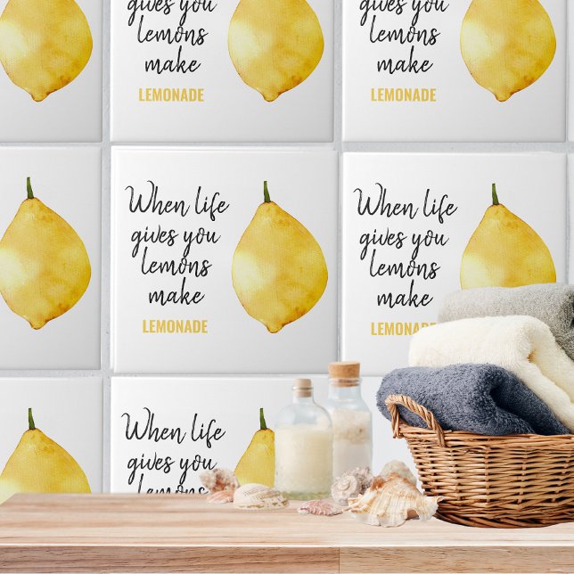 Modern Funny Lemon Yellow Quote Tile (Creator Uploaded)