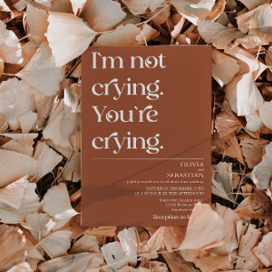 Modern Funny Minimal Typography Terracotta Wedding Invitation