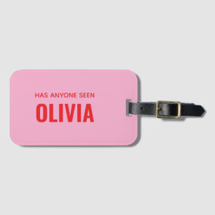 Modern Funny Monogram Personalised Name Luggage Tag