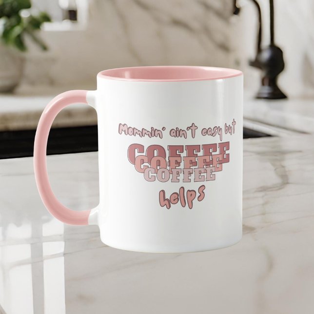 Modern Funny Mum Quote Pink Mug (Creator Uploaded)
