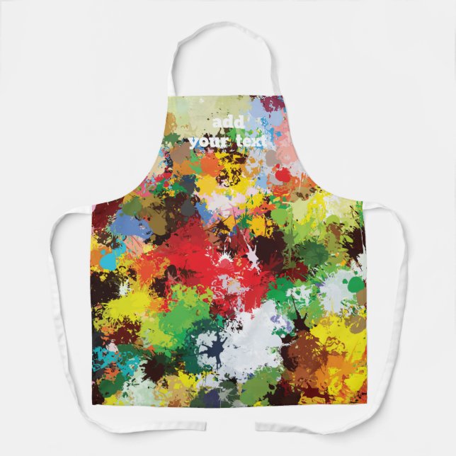 Modern Funny Paint Splash Texture Art Pattern Apron (Front)