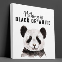 Modern Funny Panda Black And White With Quote