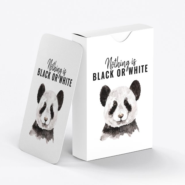 Modern Funny Panda Black And White With Quote Playing Cards (Creator Uploaded)